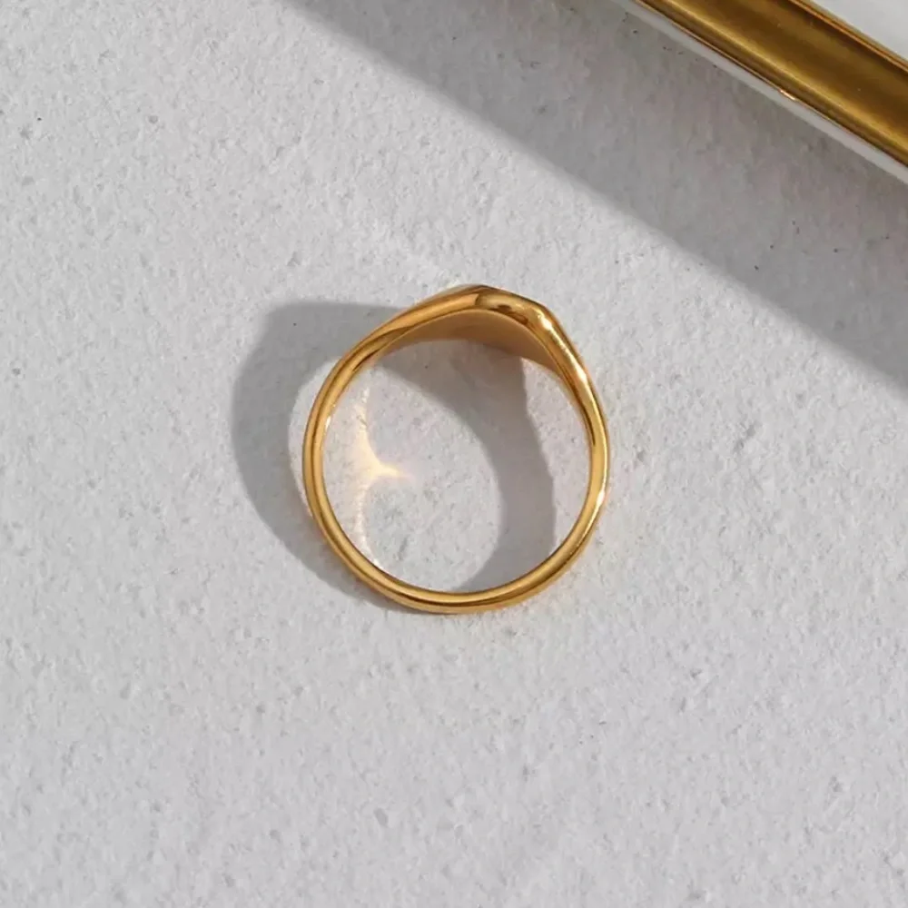 18K Gold Engraving Sunflower Ring, cute Ring, shiny Ring. - Picture 6 of 6